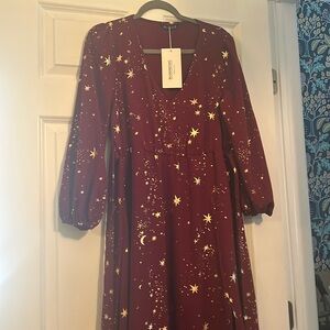 Bloomchic size 10 dress, maroon with stars